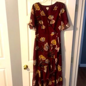 Hi-low floral dress